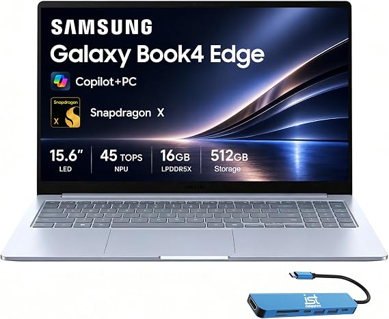 Samsung Galaxy Book4 Edge, 15.6" LED, Snapdragon X, 16GB DDR5, 512GB UFS
