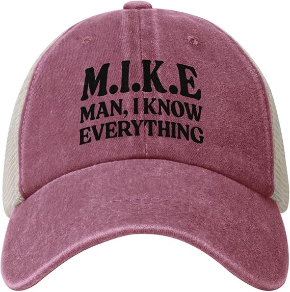 M.I.K.E. Mike Knows Everything Cap Mesh Cotton Hat Red