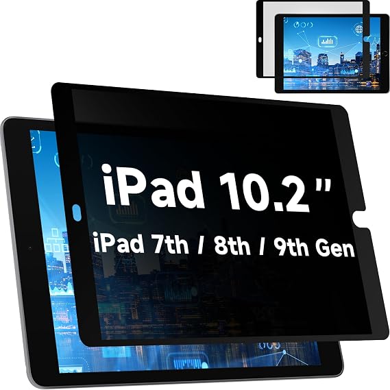 Upgrade Privacy Screen Protector for iPad 9th 8th 7th Generation 10.2 Inch & iPad Air 3th & iPad Pro 10.5 In, Fully Removable Anti Spy Glare Blue Light Filter, High Sensitive/Bubble Free/Detachable