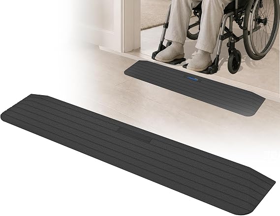 Ruedamann 2200 lbs Heavy-Duty Threshold Ramp, 1" Rise Rubber
