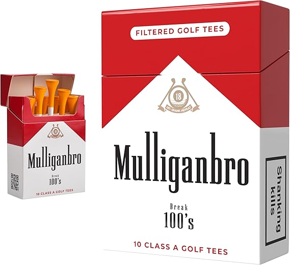 Shanker Golf - Funny Golf Tees MulliganBro 10 Pack - Funny Golf Gift for Men - Parody Golf Accessories - Cool Novelty Tees for Golfers - Golf Gag Gift