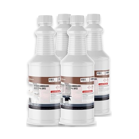 Alliance Chemical Hydrofluorosilicic Acid 23% (HFS) - 4 Quarts - 1 Gallon (128 fl oz.) - Industrial Grade for Water Treatment & Etching