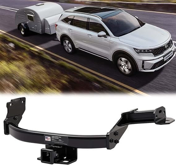Class 3 Trailer Hitch 2-Inch Receiver Compatible with Hyundai Santa Fe 2021-2025; Kia Sorento 2021-2025| 4,000 lbs GTW / 600 lbs TW | Steel Construction, Rust-Proof, Bolt-On