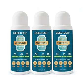 GEEETECH 3D Printer Glue Adhesive 3 Packs 450ml/15fl oz, Strong Bed Glue Reduces Warping & Improves Bed Adhesion for PLA, PETG, TPU, ABS Filament, Compatible with Glass & Various Build Plate