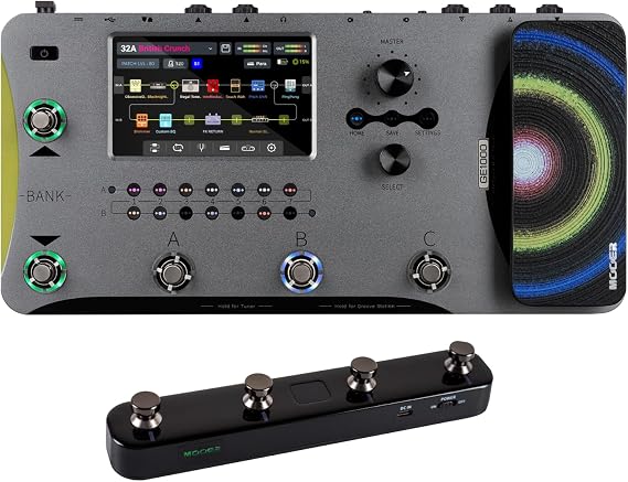 MOOER GE1000 Li Professional Guitar Multi Effects ProcessorLi-ion battery-powered with Wireless Footswitch Controller, MIDI Controller, XLR, FX LOOP, Expression