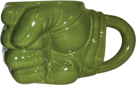 Vandor 54928 Marvel Hulk Fist Shaped Ceramic Soup Coffee Mug, 4.3" x 6.3", Multicolor