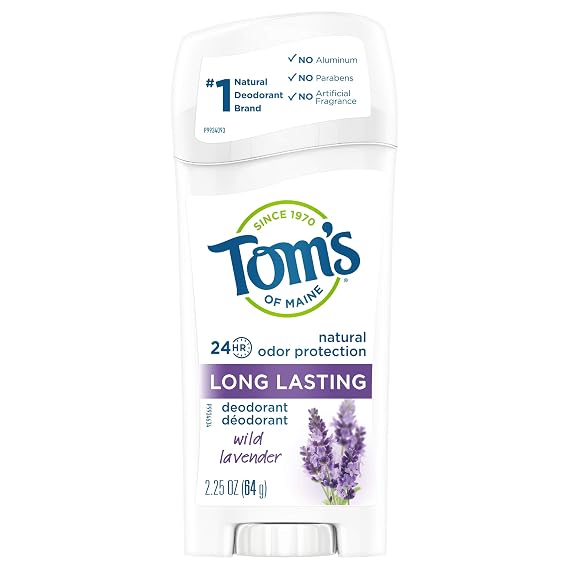 Tom's of Maine Natural Long Lasting Aluminum Free Deodorant for Women, Wild Lavender, 2.25 Ounce