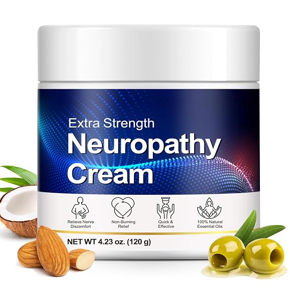 Nerve Relief Cream & Natural Ingredients Fast-Absorbing Moisturizing for Men & Women 4oz (120g)