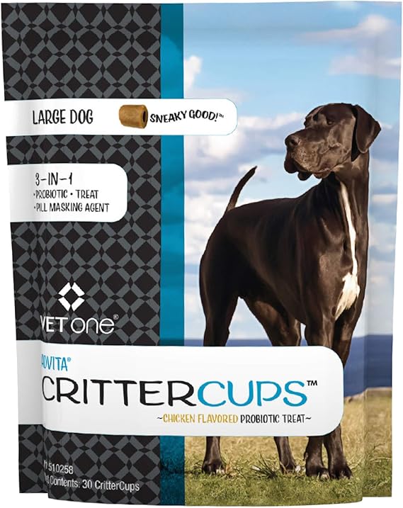 VetOne Advita CritterCups 3 in 1 Probiotic Treats for Large Dogs 30 Count
