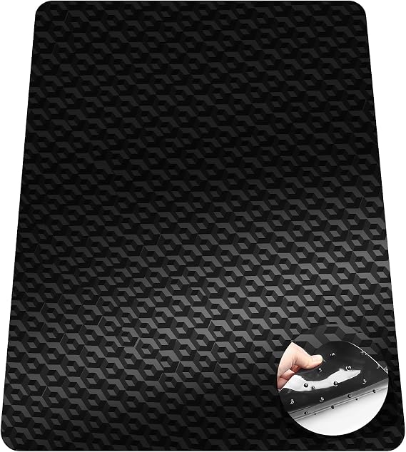 46 x 72 Office Chair Mat for Low-Pile Carpet, 2.2 mm Thick Clear Desk Chair Mat with Non-Slip Grips, Large Floor Protector for Low, Flat Carpeted Floors (Black)