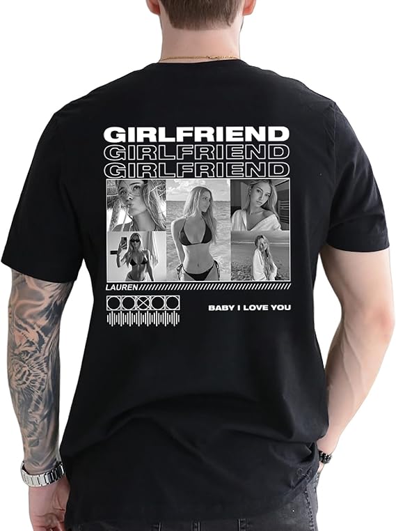 LASFOUR Custom Bootleg Rap Tee, I Love My Wife Shirts for Men, Vintage Graphic Shirt with Faces On Them Custom
