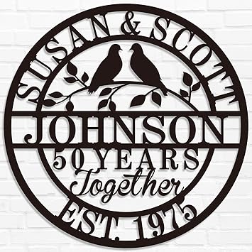HZYCYYFC Personalized Best Housewarming Gifts Custom Metal Wedding Anniversary Sign Custom Metal Sign Wedding Gifts Personalized Family Name Signs Monogram Wall Decor(bird)