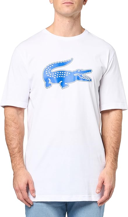 Lacoste Men's Tall Fit Crew Neck Short Sleeve Regular Fit Branding T-Shirt