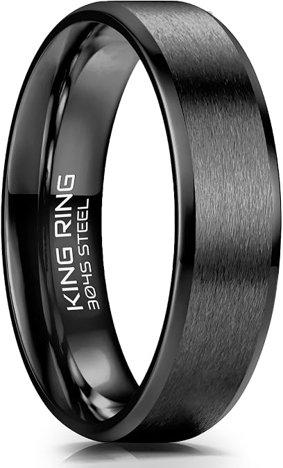 King Ring 4/6/8mm Basic Rings Super Polished Matt Finish Mens Rings Wedding Bands for Men & Women Designed in USA