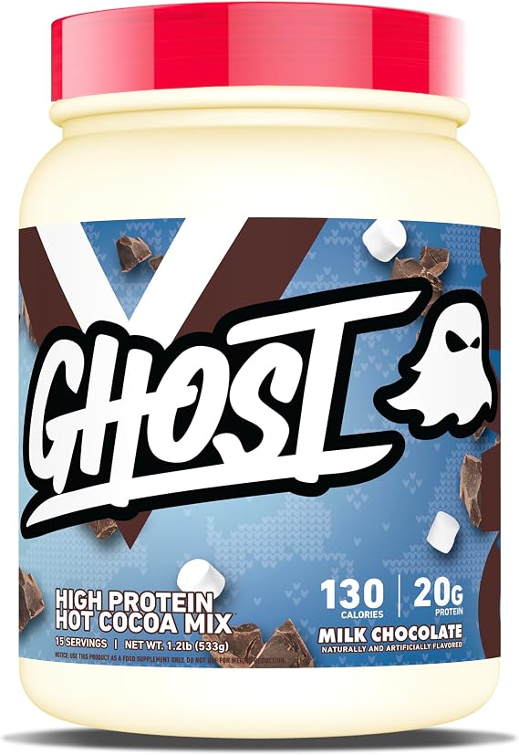 GHOST High Protein Hot Cocoa Drink Mix, Milk Chocolate - 20G Whey Protein