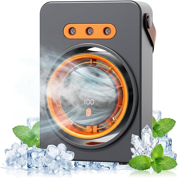 Portable Air Conditioner, Evaporative Air Cooler 1800mAh Rechargeable, Personal Cooling Fan with 3 Speeds, 160ml Water Tank, 3/6/9H Timer, Mini Air Conditioner Fan for Home, Bedroom, Office