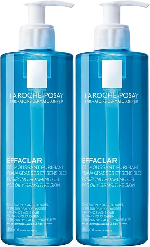 La Roche-Posay Effaclar Gel Facial Cleansing Gel 400 ml, 2 Pieces