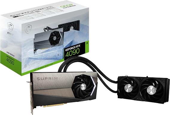 msi Gaming GeForce RTX 4090 24GB GDRR6X 384-Bit HDMI/DP Nvlink Torx Fan 5 Ada Lovelace Architecture Liquid Cool OC Graphics Card (RTX 4090 SUPRIM Liquid X 24G)