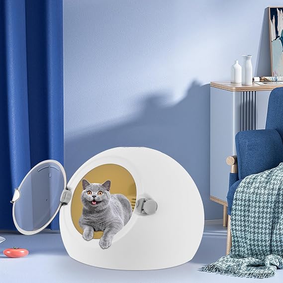 600W Pet Dryer Machine, Portable Cat Dryer Box, Puppy Drying Machine, Adjustable Temperature 20-45°C, 360° Drying Pet Dryer with Screen Display and Door Lock for Cats and Small Dogs