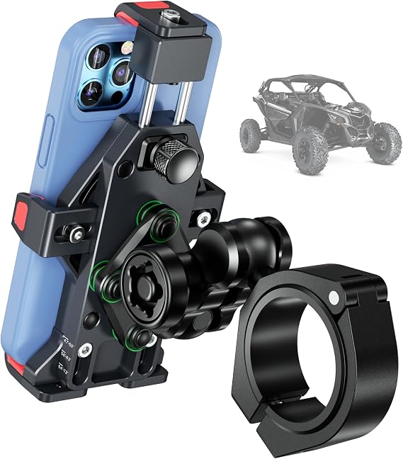 BRCOVAN Anti-Theft Metal UTV Phone Mount Holder with Vibration Dampener