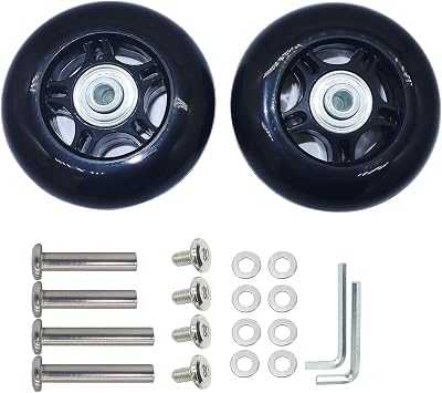 Mute Wear-resistant Outer Diameter 2.95 inch Luggage Suitcase Replacement Wheels Kit Inline Outdoor Skate Replacement Wheels (2.95" x 0.94")