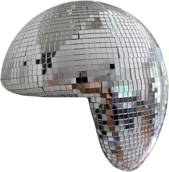 Melted Disco Ball Decor,Handmade Reflective Mirror Ball,Aesthetic Shelf Decor for Bedroom, Office, Living Room,Unique Sparkling Disco Sculpture Modern Home Decor,Silver