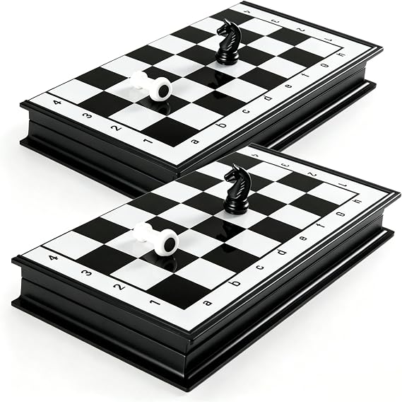 Magnetic Travel Chess Set 10inX10in Portable Folding Chess Board 2PCS