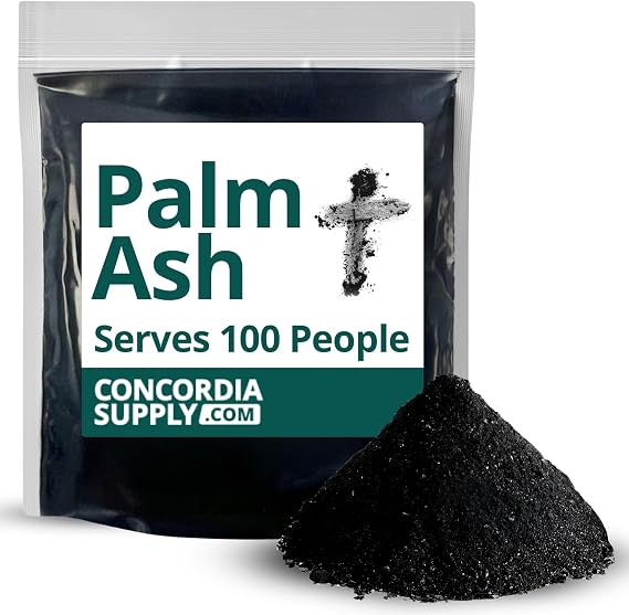 Concordia Supply Palm Ashes, 100% Pure Palm Ash, Suitable for 100 People | Easy to Distribute, Natural Ash for Ash Wednesday and other Church Services &, Traditional Symbol of Repentance & Mortality
