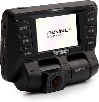 Rexing V2 Front  Back Dual Camera 1080p Full HD Wi-Fi Ultra Wide Angle LCD Screen Infrared Night Vision Car, Uber, Taxi Dash Cam