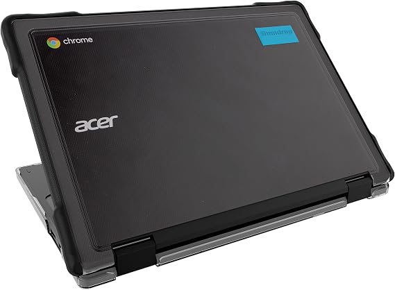 Gumdrop SlimTech Custom Case Fits Acer Chromebook Spin 311 | R721T (2-in-1)-Lightweight Protection, Rubberized Thread on Sides, Seamless Asset Tagging, Embelishment Friendy for School or Work-Black