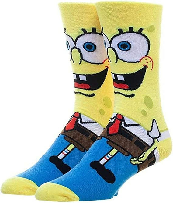 Cartoon Sponge Bob Squarepants Character Crew Socks