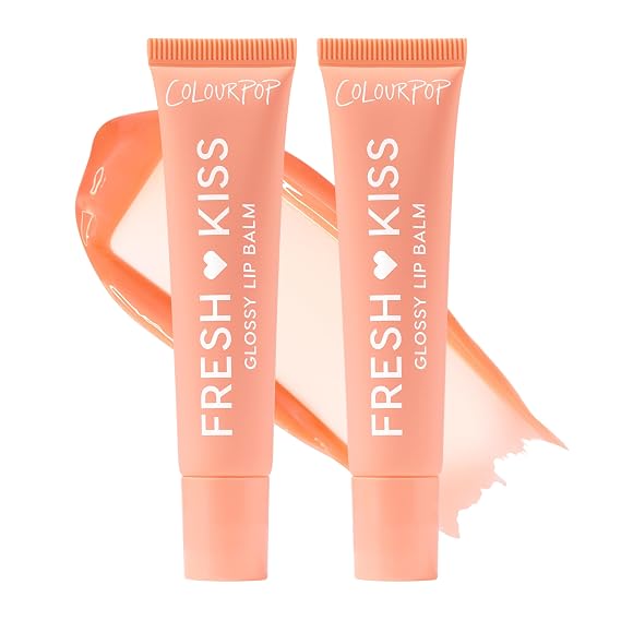 ColourPop Fresh Kiss Glossy Lip Balm - Hydrating Lip Care Enriched with Peptides, Hyaluronic Acid, Shea Butter & Vitamin E for an Ultra-Cushiony Formula - Mango Sorbet (2 Count)