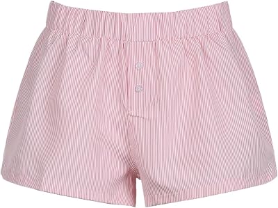 Womens Pants Striped Summer Shorts Elastic Waist Casual Trousers