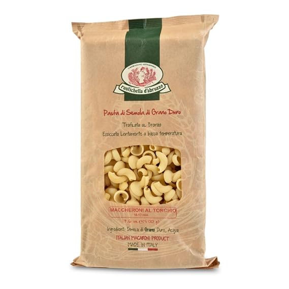 Rustichella d'Abruzzo Torchio Pasta - Unique Bell-Shaped Pasta, Ideal for Ragu & Puttanesca Sauces - 500g Tray - Authentic Italian Durum Wheat, Catches Sauce Beautifully for Rich Flavor in Every Bite