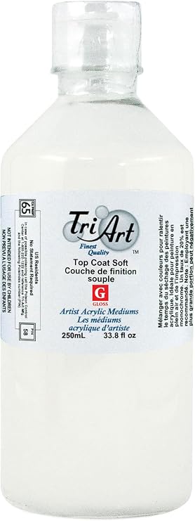 Tri-Art Artist Mediums, 250ml, Top Coat Soft Gloss