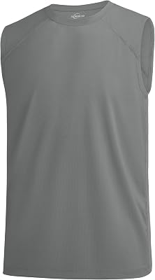AlisOker Boys UPF 50 Mesh Athletic Quick Dry Muscle Tank Top Moisture Wicking Active Sleeveless Mesh Shirts Tops for Youth