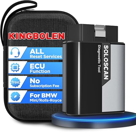KINGBOLEN Soloscan for BMW/Mini/Rolls-Royce OBD2 Scanner No Subscription | All System Bidirectional Bluetooth Diagnostic Scan Tool with All Reset Car Code Reader for Android & iOS Lifetime Free Update