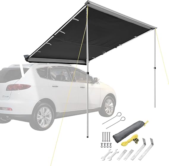 Yescom Vehicle Awning with Blackout Coating 6.6'x8.4' Retractable Car Side
