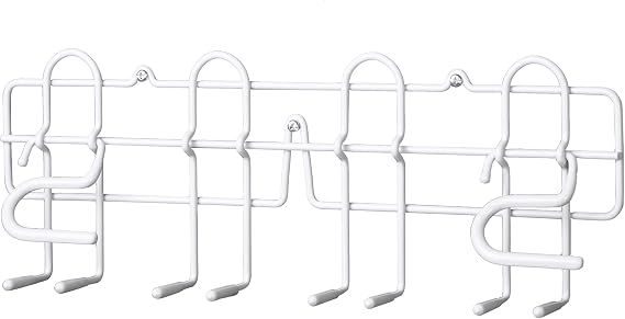 ClosetMaid 3462 Broom & Mop Holder for Wall or Door Mount, Durable White Metal Steel