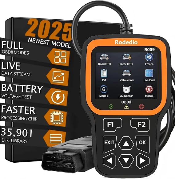 R009 OBD2 Scanner - Car Diagnostic Tool & Code Reader with Battery Tester for All OBDII Vehicles Since 1996, Check Engine Light Reset, CAN Protocol Scanner, Plug & Play Scan Tool