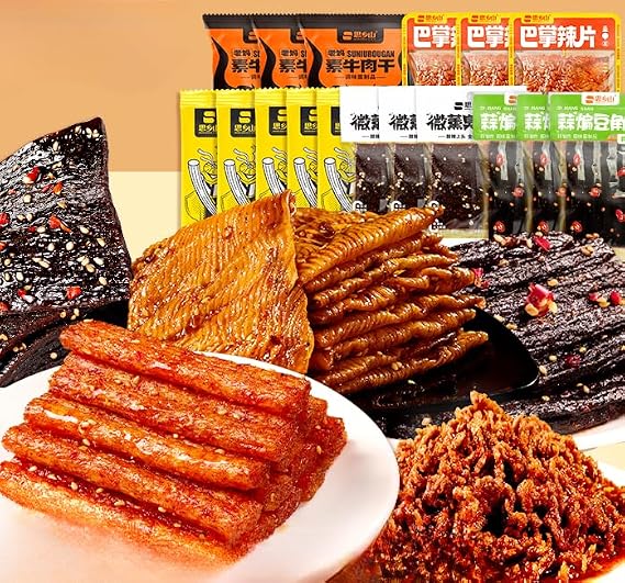 Spicy strip gift bag,stinky tofu,dried beans,spicy strip,Mala latiao,casual snacks,spicy snacks,instant snacks,vegetarian,Chinese hand-made latiao,delicious snack gifts (90packs (1020g))