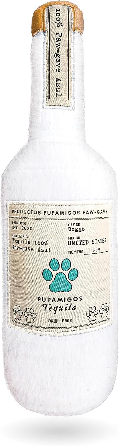 Bark Bros - Liquor Bottle Dog Toy - Plush Squeaky Dog Toys Funny Drink Parody - Alcohol Dog Toy - Dog Birthday Toy - Cute Dog Toys - Puppy Gifts - Puppy Stuff - Dog Stuff Large, Pupamigos