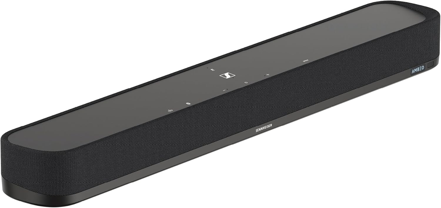 Sennheiser AMBEO Soundbar Mini TV Compact Soundbar with Immersive 3D Audio Powerful Adaptive Audio Multi-Connection and Intuitive Use for Movie and Music