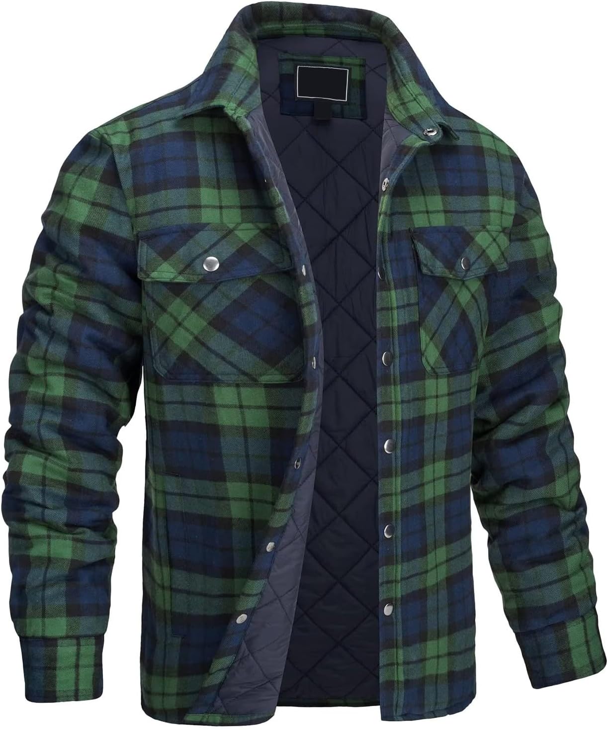 BTBDYDH Mens Padded Shirts Lumberjack Flannel Check Jacket Fleece Lined Top Casual Coat Thick Quilted Workwear Warm Thermal Jacket