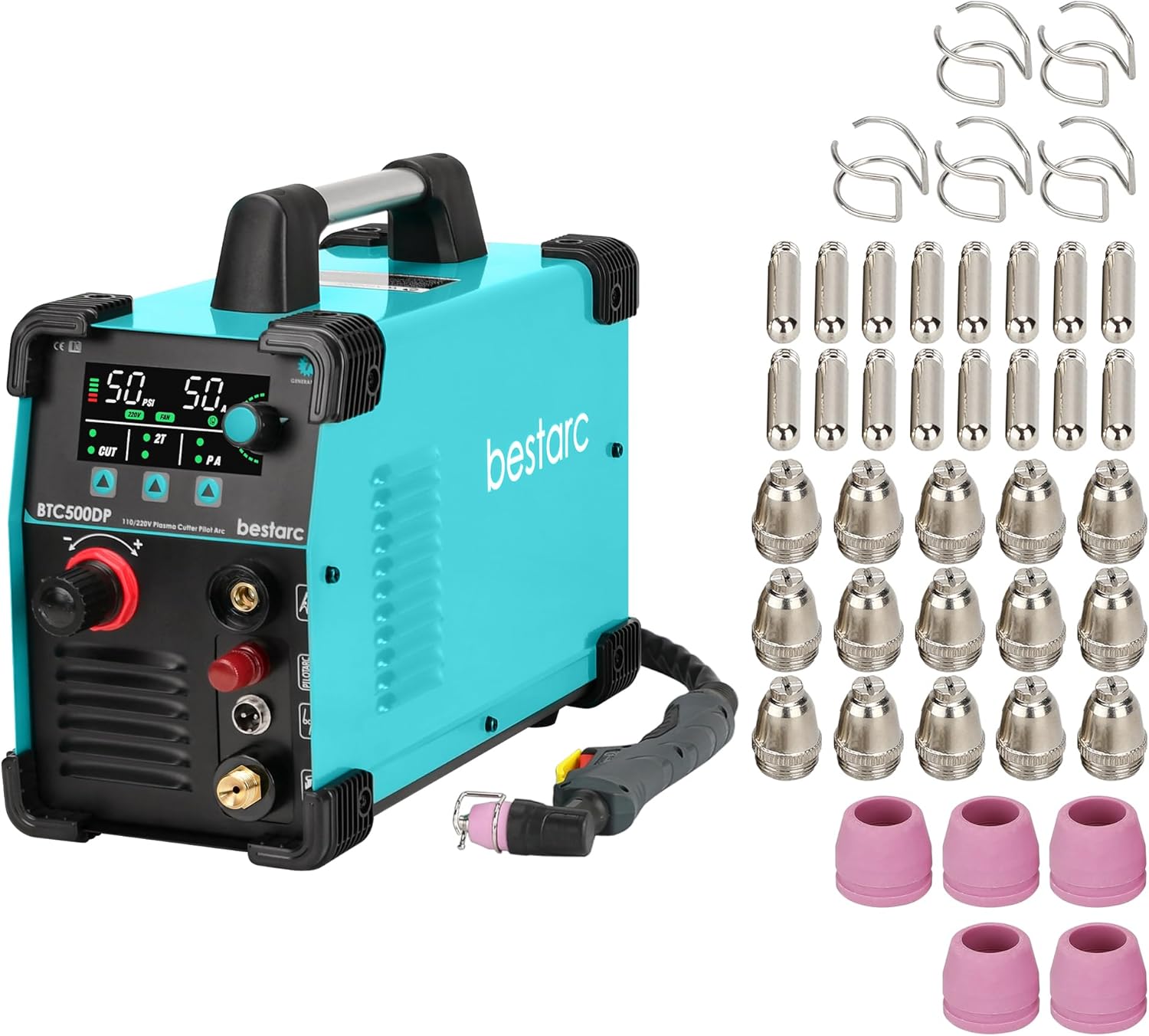 Pilot Arc Plasma Cutter-BTC500DP 7Gen & AG60P Consumables Kit 40PCS