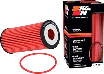 K&N Premium Oil Filter 20,000 Mile Engine Protection, High Capacity/High Efficiency Compatible with 2009-2023 AUDI/Porsche/Volkswagen See Product Description for Select Models HP-7038