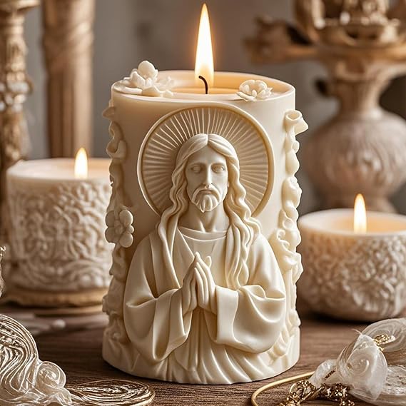 3D Jesus Candle Mold Resin Casting Silicone Molds | for Home Decor & Candle Making, Aromatherapy, DIY Home Decor Craft Mold