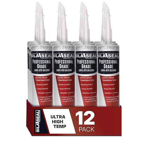 SILA-SEAL Ultra-High Temperature Red (600 Degree) 100% RTV Silicone with reclosable Nozzle (case of 12)