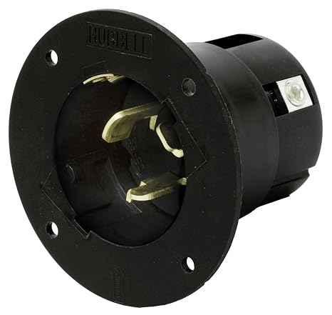 Hubbell CS6375LC Locking Covered Inlet, 50 amp 125/250V, 3 Pole and 4 Wire, LC