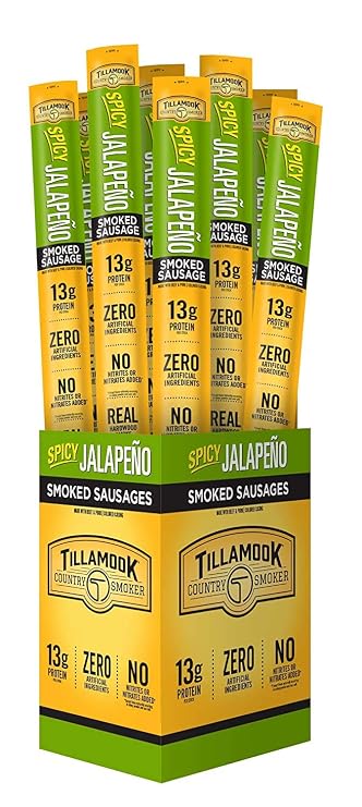 Tillamook All Natural, Real Hardwood Smoked Spicy Jalapeno Meat Stick, 1.44 Oz